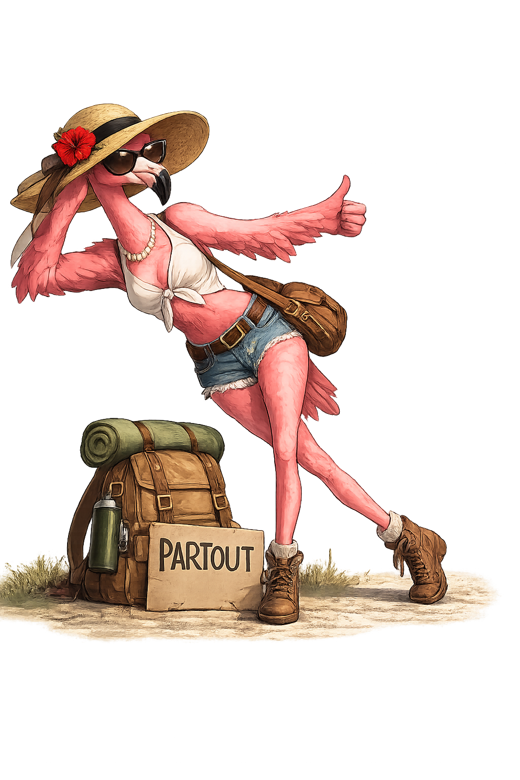 Flamant rose voyageur